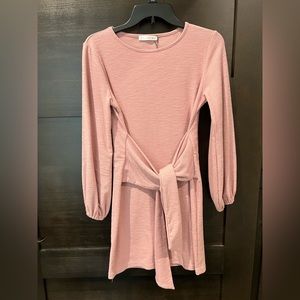 R. Vivimos light pink, long sleeve dress, Size Small